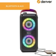 Denver BTV-230 Portable Bluetooth Speaker Black 10W - Powerful Sound for On-the-Go Entertainment